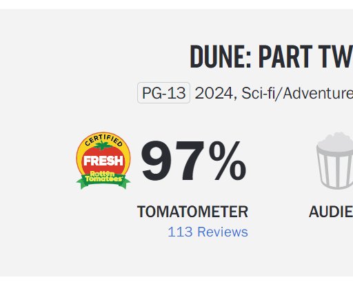«Дюна‑2» — топ: фильм получил высокие оценки на Metacritic и Rotten Tomatoes